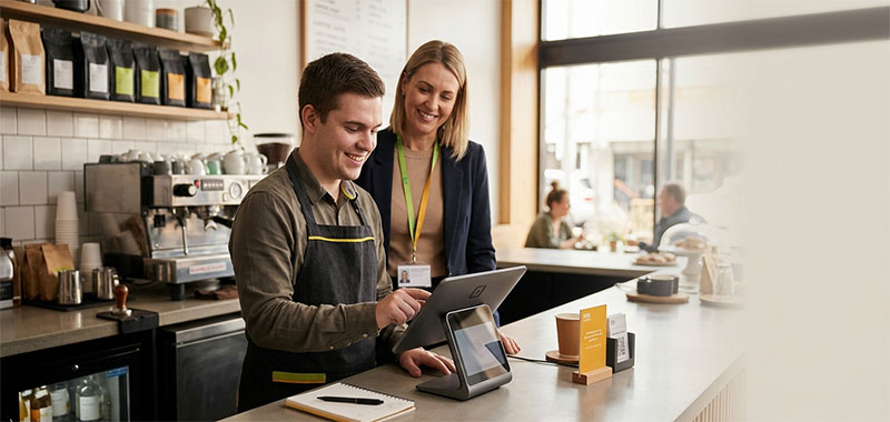 Person with disability working confidently in an inclusive workplace environment